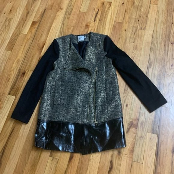 ASOS Jackets & Coats Asos Mixed Media Wool Blend Moto Style Jacket Size 4 Poshmark